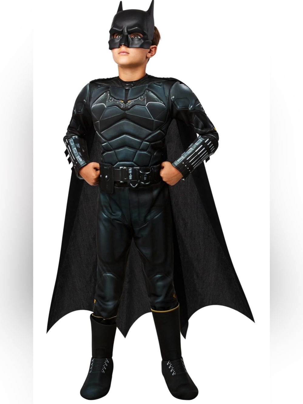 The Batman: Batman Costume Kids Child Medium Cape Half Mask Dress Up Halloween